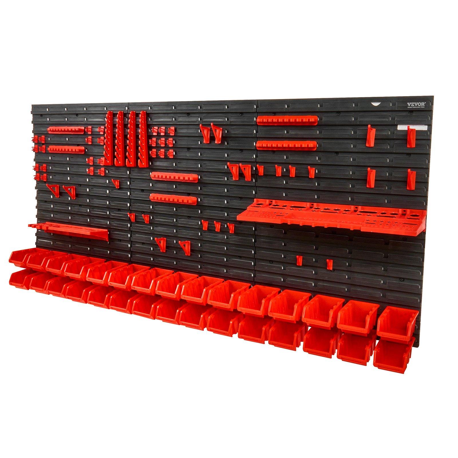 Workshop Tools Organizer - Wandmontierter 30-Fächer Kunststoff-Teileorganizer mit Paneelen, Werkzeughaltern,
