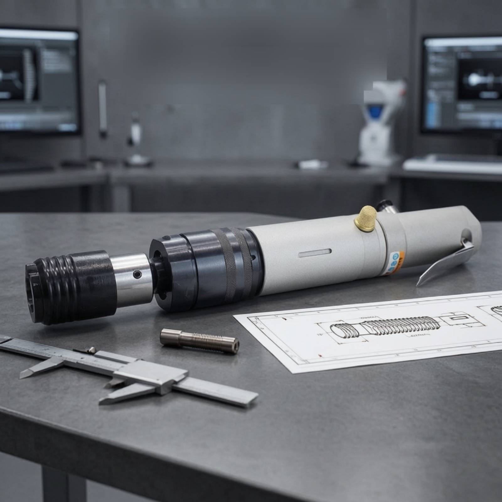 Tools At Workshop - Pneumatischer Gewindeschneidmotor, Hochgeschwindigkeits-Pneumatik-Gewindeschneidmotor, zuverlässiges zylindrisches Werkzeug