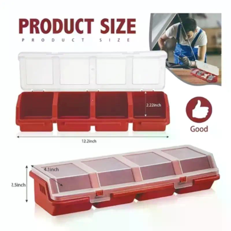 Workshop Tools Organizer - Schrauben-Organizer-Box aus Kunststoff mit 4 Fächern