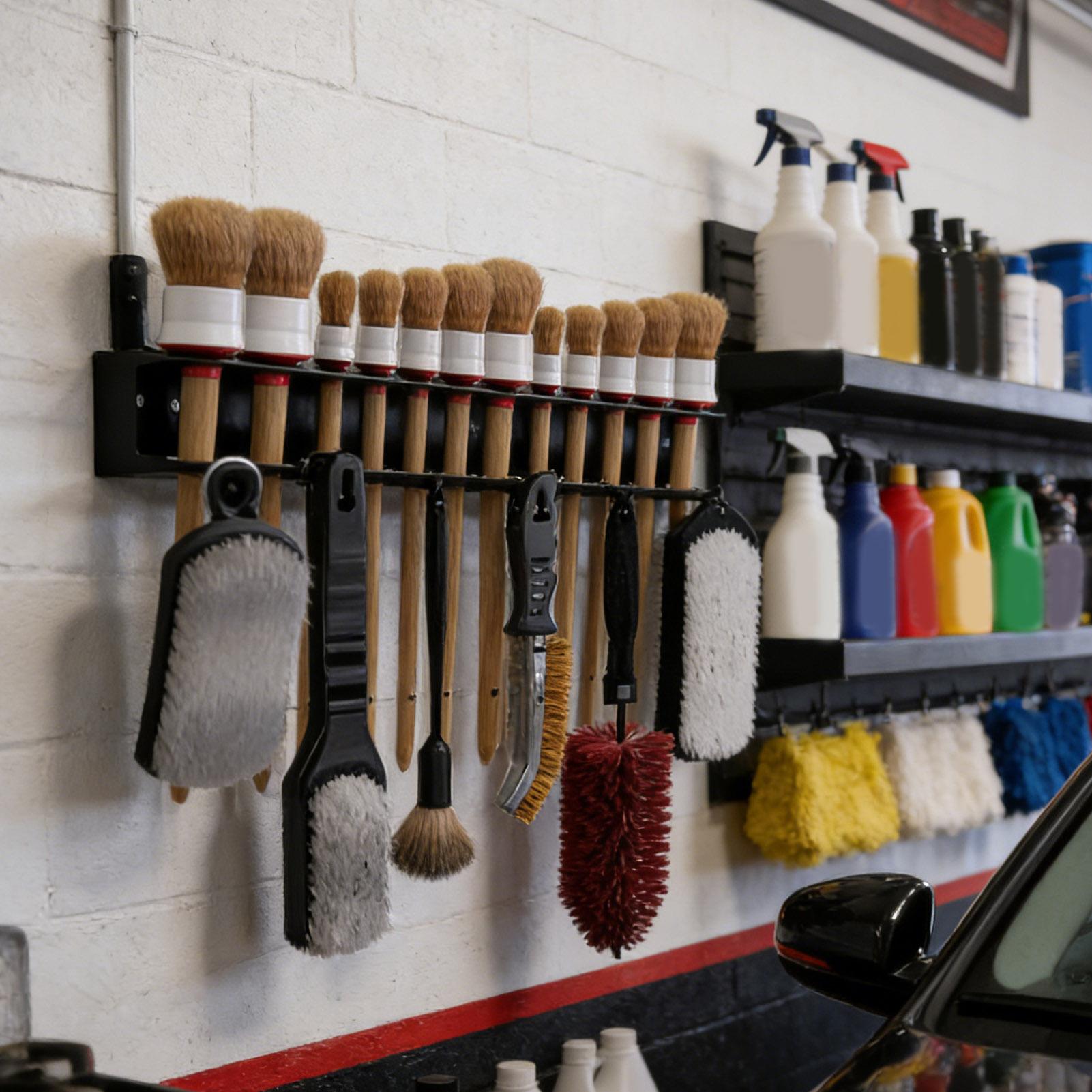 Workshop Tools On Wall - Detailing-Bürstenhalter aus Stahl, Wandmontage, Schraubendreher-Bürsten-Aufbewahrung, Auto-Pflege-Werkzeug-Aufbewahrungsregal