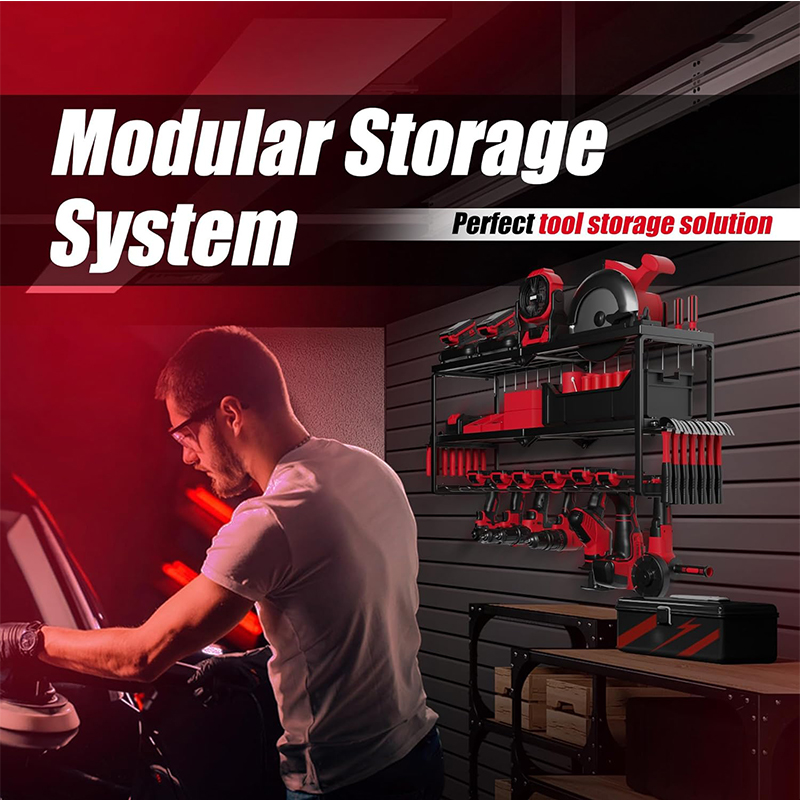 Workshop Electric Tools - Multifunktionales Wandwerkzeug-Aufbewahrungsregal Schwerlast-Metallregal für Elektrobohrer &